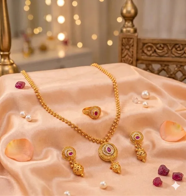 Elegant_Ruby-Accented_Gold-Tone_Necklace_Set