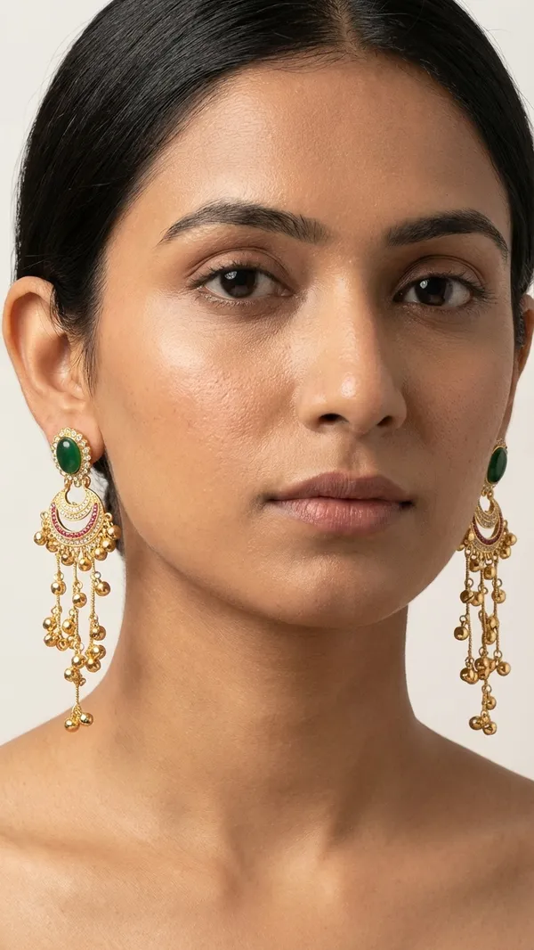 Emerald_Green_Chandbali_Jhumka_Drop_Earrings_(Ghungroo_Style)
