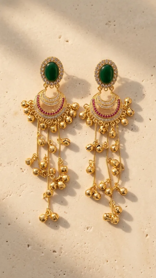 Emerald_Green_Chandbali_Jhumka_Drop_Earrings_(Ghungroo_Style)