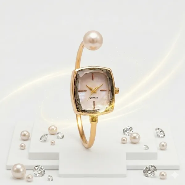 Aura_Jewels_Minimalist_Gold-Tone_Pearl_Cuff_Analog_Watch