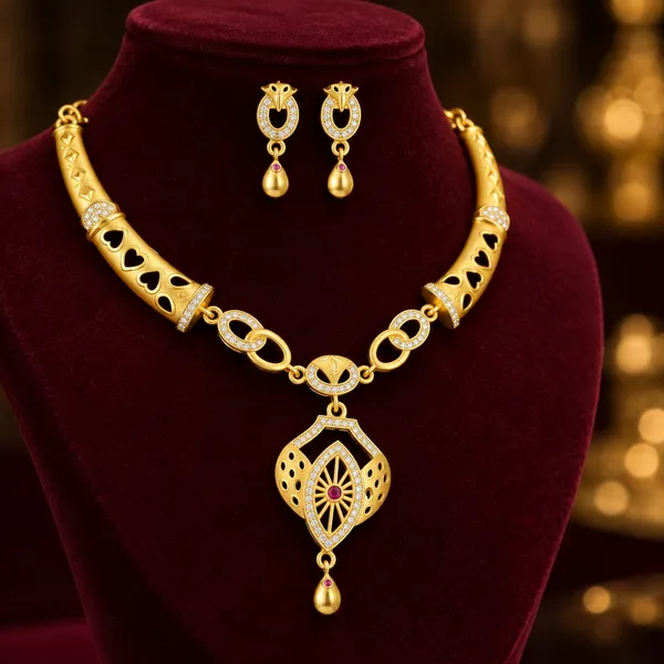 Micro_Gold_Plated_Elegance_Zircon_&_Ruby_Accent_Necklace_Set