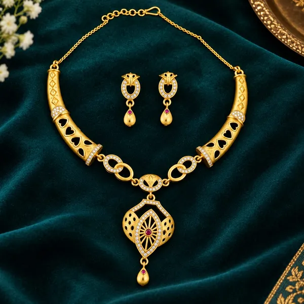 Micro_Gold_Plated_Elegance_Zircon_&_Ruby_Accent_Necklace_Set