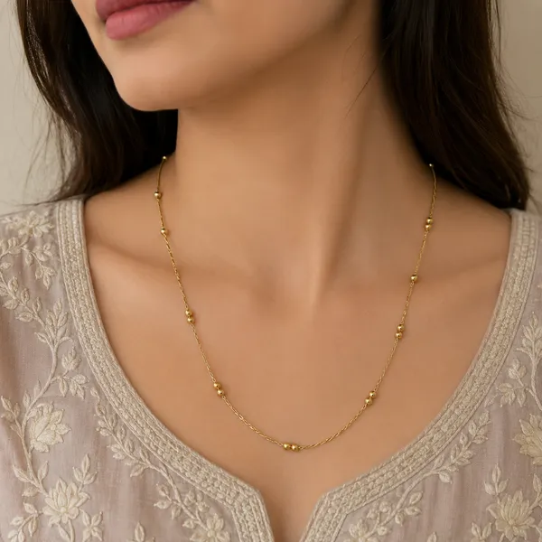 Micro_Gold_Plated_Rice_Piece_And_Ball_Chain_Daily_use_