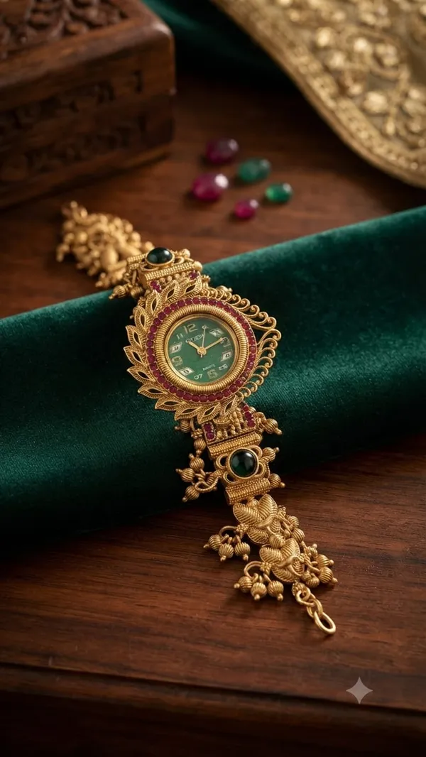 Antique_Gold-Finish_Ethnic_Statement_Bracelet_Watch