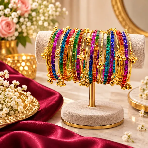 Viral_Trending_Dark_Multi_Raindrop_with_Gungaroo_Bangles_(_12_glass_bangles_and_4_ghungaroo_bangles)