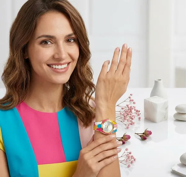 Aura_Jewels_Cansnow_Multi-Color_Enamel_Bangle_Watch