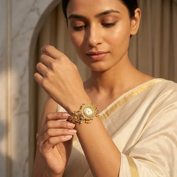 Traditional_Kundan-Inspired_Gold-Tone_Analog_Bracelet_Watch