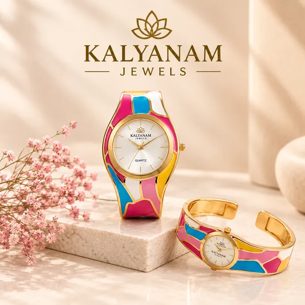 Kalyanam_Jewels_Cansnow_Multi-Color_Enamel_Bangle_Watch