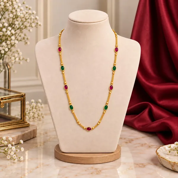 kalyanam_Jewels_–_Classic_Ruby_&_Emerald_Oval_Beaded_Long_Necklace