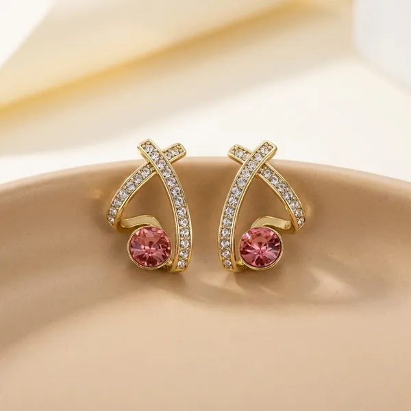 Gold-Toned_Pink_Stone_Drop_Earrings_With_Crystal_Embellishments_For_Women