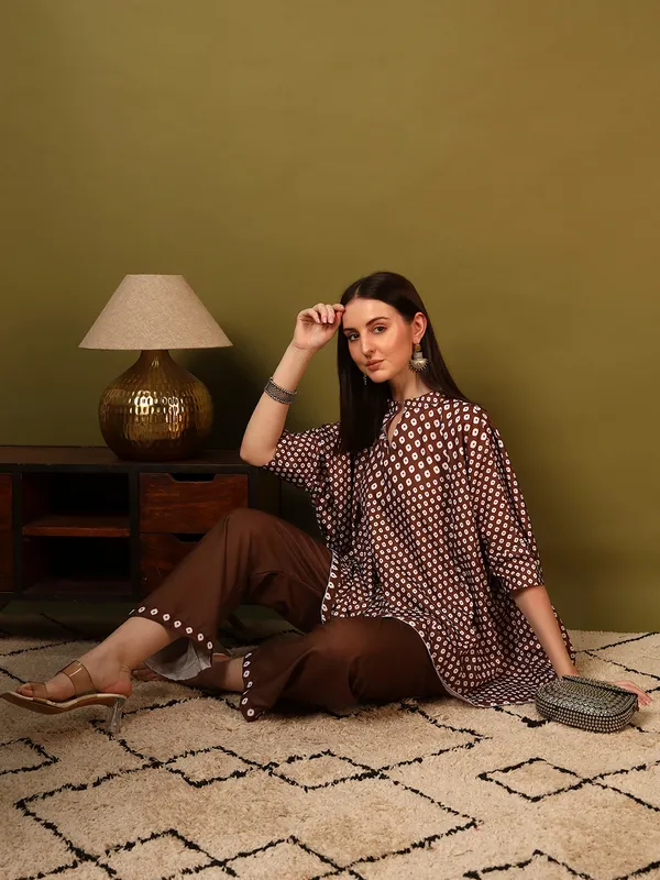 Brown_Rayon_Slub_Digital_Print_Kaftan_Co_Ord_Set_For_Women