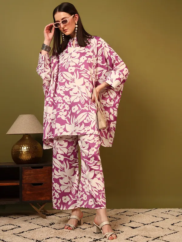 Purple_Digital_Print_Kaftan_Co_Ord_Set_For_Women
