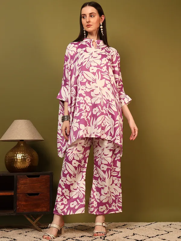 Purple_Digital_Print_Kaftan_Co_Ord_Set_For_Women