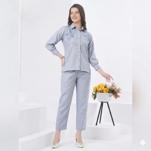 Blue_Linen_Co-ord_Set_For_Women