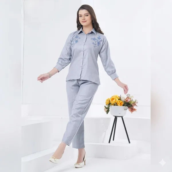 Blue_Linen_Co-ord_Set_For_Women
