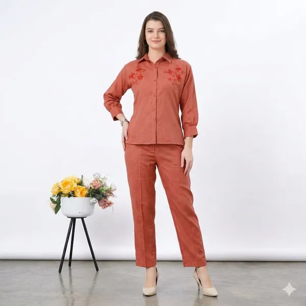 Red_Linen_Co-ord_Set_For_Women