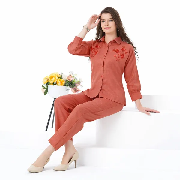 Red_Linen_Co-ord_Set_For_Women