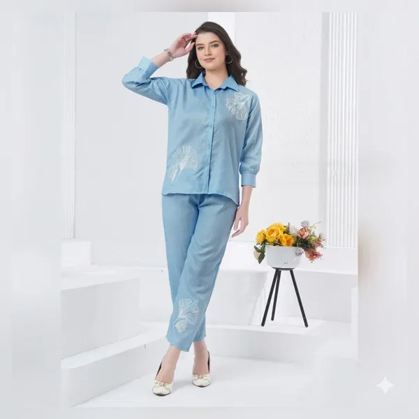 Aqua_Blue_Linen_Co-ord_Set_For_Women