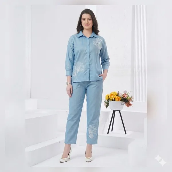 Aqua_Blue_Linen_Co-ord_Set_For_Women