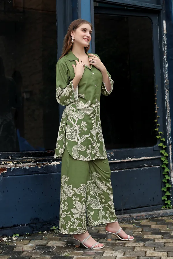 Green_Viscose_Rayon_Tunic_And_Palazzo_Co_Ord_Set_For_Women