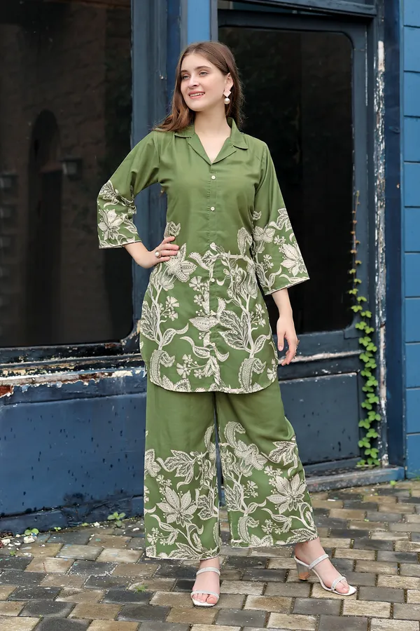 Green_Viscose_Rayon_Tunic_And_Palazzo_Co_Ord_Set_For_Women