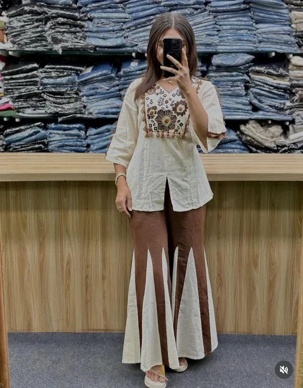 Brown_Cotton_cord-set_with_Embroidery_Top_and_with_kali_Pants