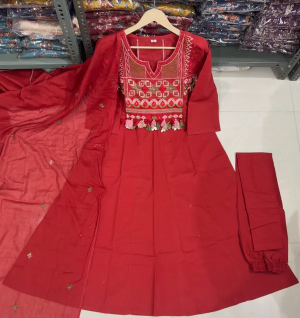 MAROON_Cotton_Suit_With_pretty_embroidery_work_on_yoke_and_embroidery_work_on_Pure_Mul_Cotton_dupatta__

