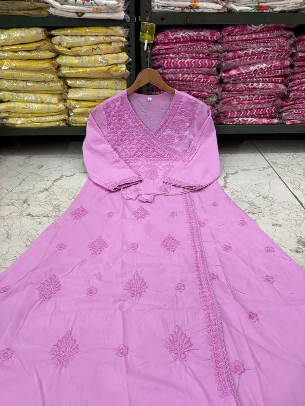 Pink_Cotton_Kurti-Pant_Set_with_Chikankari_Embroidery__with_Matching_Cotton_Thread