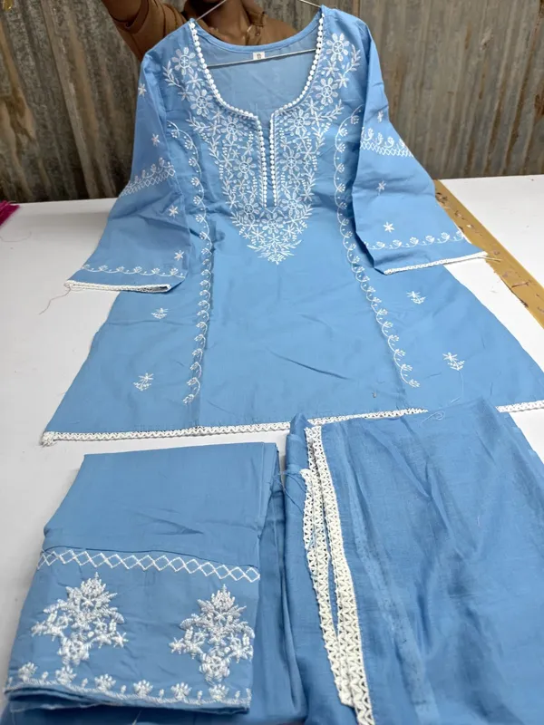 Women_Trendy_Cotton_Blue_Embriodred_Kurta_With_Pant_and_Dupatta