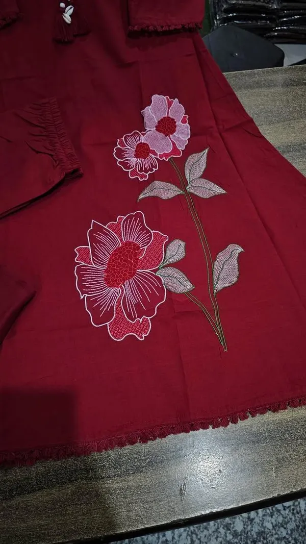 Women_Trendy_Cotton_Red_Embriodred_Kurta_With_Pant_and_Dupatta