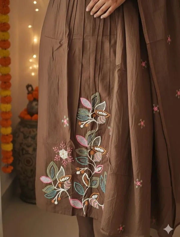 Brown_Cotton_Anarkali_Printex_Kurta_Set_with_Full_Embroidery_Work_and_HandWork_on_kurta_with_Matching_Pants_and_With_full_Embroidery_Dupatta