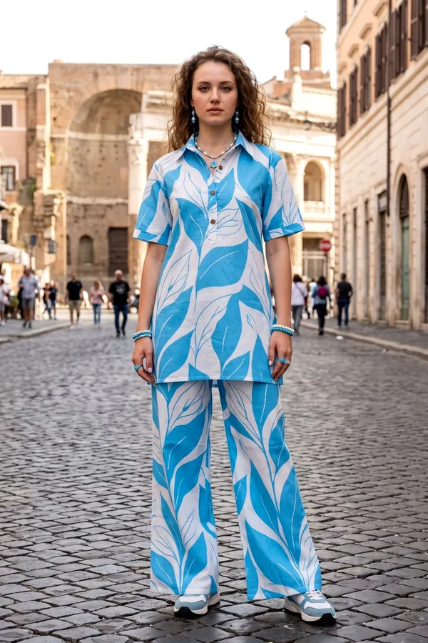 Women_Sky_Blue_Rayon_Slub_Botanical_Printed_Shirt_Co-ord_Set