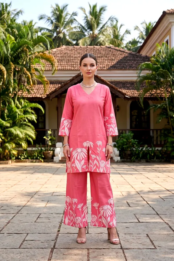 Women_Coral_Pink_Rayon_Slub_Floral_Printed_Co-ord_Set