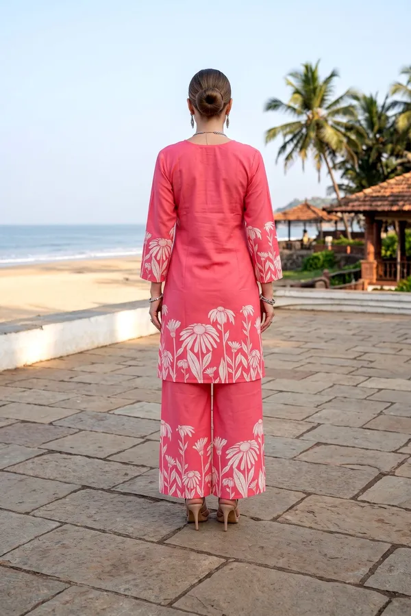 Women_Coral_Pink_Rayon_Slub_Floral_Printed_Co-ord_Set