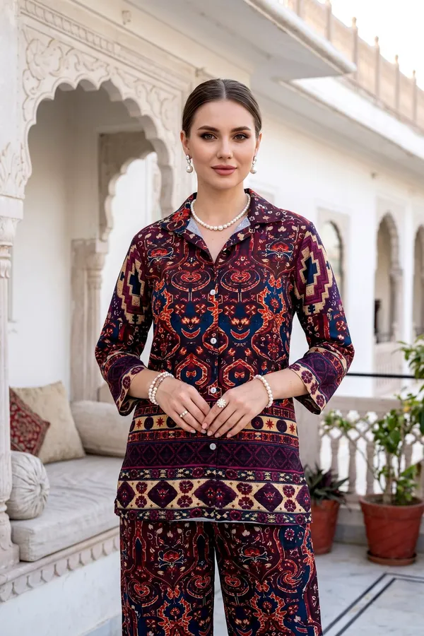 Women_Maroon_Ethnic_Digital_Printed_Rayon_Co-Ord_Set