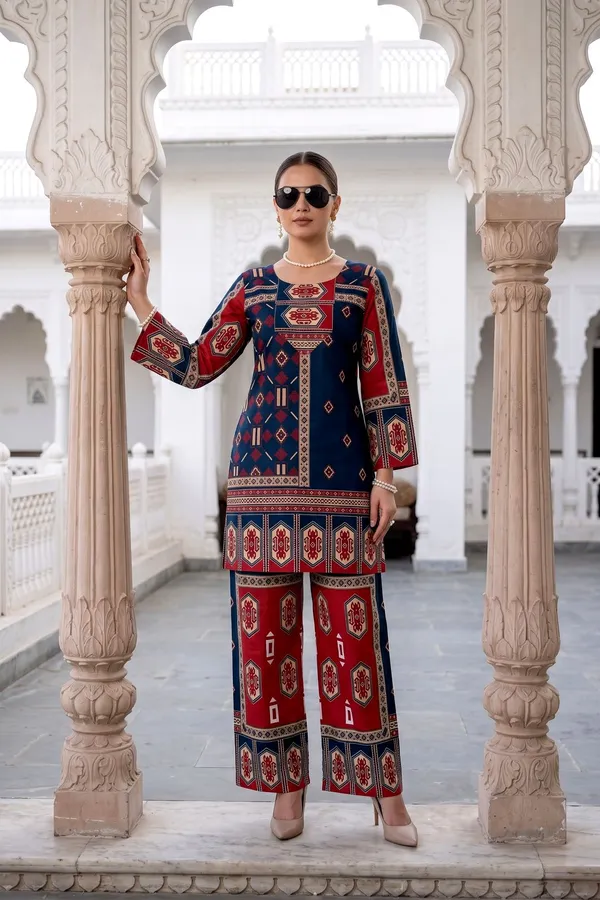 Women_Blue_&_Red_Ethnic_Geometric_Digital_Printed_Rayon_Co-Ord_Set
