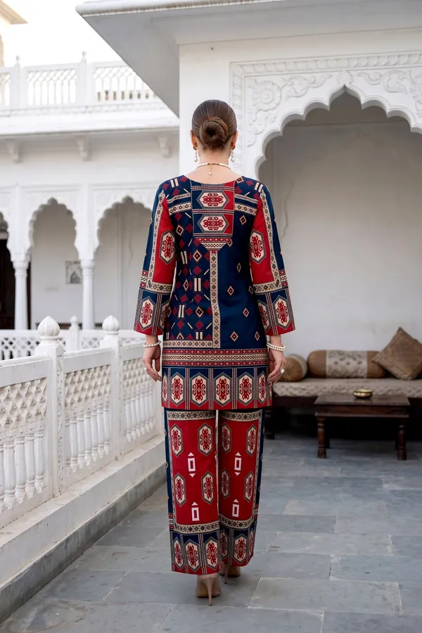 Women_Blue_&_Red_Ethnic_Geometric_Digital_Printed_Rayon_Co-Ord_Set