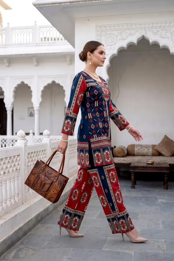 Women_Blue_&_Red_Ethnic_Geometric_Digital_Printed_Rayon_Co-Ord_Set