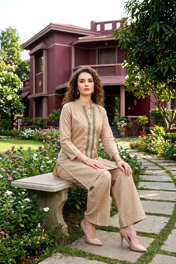 Women_Beige/Cream_Digital_Printed_Rayon_Co-Ord_Set