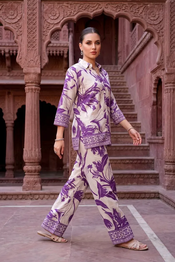 Women_Beige_&_Purple_Floral_Digital_Printed_Rayon_Co-Ord_Set