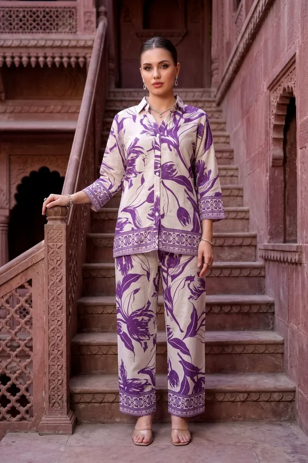 Women_Beige_&_Purple_Floral_Digital_Printed_Rayon_Co-Ord_Set