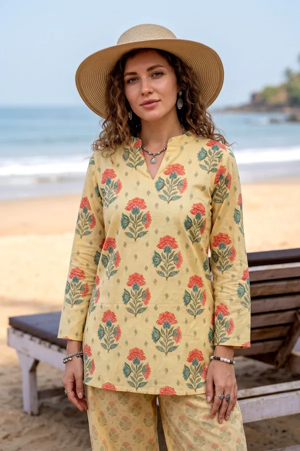 Women_Yellow_Rayon_Slub_Kurta_Set
