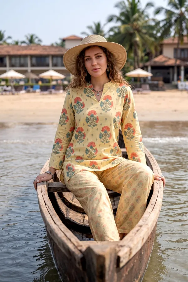 Women_Yellow_Rayon_Slub_Kurta_Set