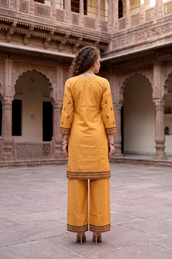 Women_Mustard_Yellow_Rayon_Slub_Kurta_Set