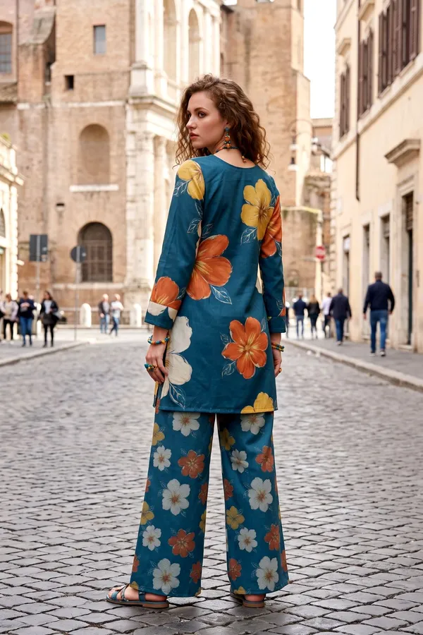 Women_Teal_Blue_Cotton_Floral_Printed_Co-ord_Set