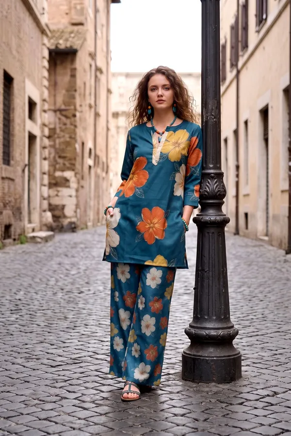 Women_Teal_Blue_Cotton_Floral_Printed_Co-ord_Set