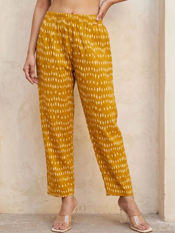 Yellow_cotton_Kurta_set_with_cotton_pant_and_dupatta_with_Sequence_work_on_Neck_line