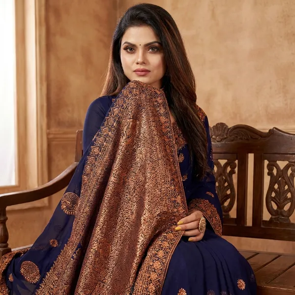 Dark_Blue_Embroidered_Self_Design_Bollywood_Silk_Blend_Satin_Saree_For_Women