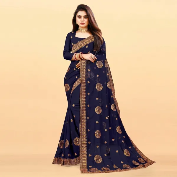 Blue_Embroidered_Bollywood_Art_Silk_Saree_For_Women