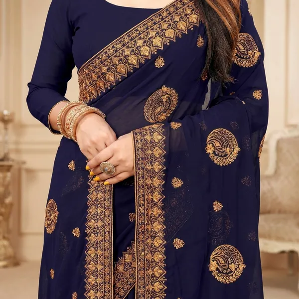 Blue_Embroidered_Bollywood_Art_Silk_Saree_For_Women